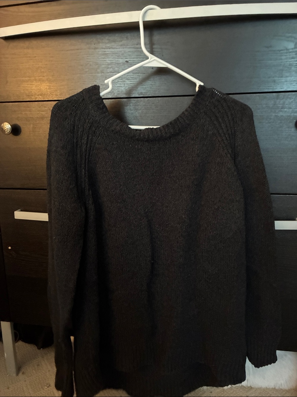 Classic Black Women's Knit Sweater - Crewneck